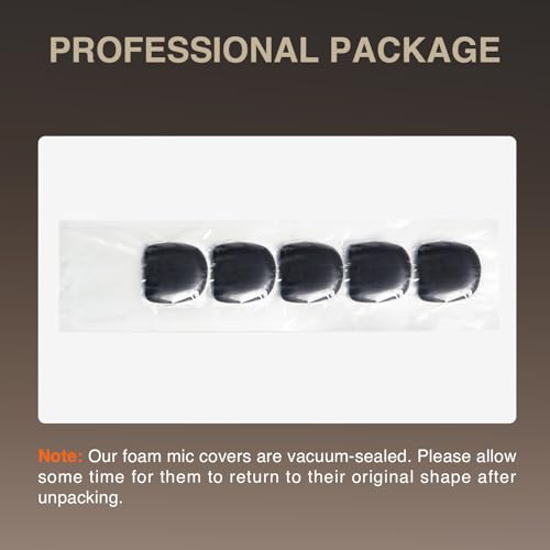Phenyx Pro 5 Pack Foam Mic Cover, Thick Handheld Microphone Windscreen, Reusable Microphone Pop Filter (PTA-WDS5)