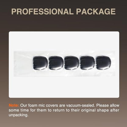 Phenyx Pro 5 Pack Foam Mic Cover, Thick Handheld Microphone Windscreen, Reusable Microphone Pop Filter (PTA-WDS5)