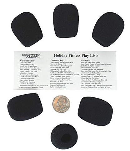 L6 Larger Foam Microphone Windscreens (Microphone Covers) 6-Pack Desktop/Headset Fitness Instructor/Gamer Pack Black
