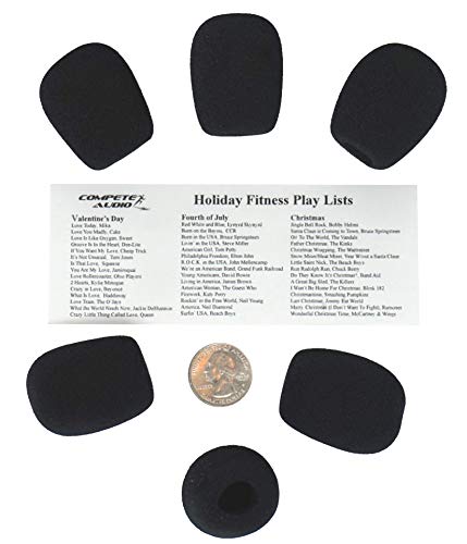 L6 Larger Foam Microphone Windscreens (Microphone Covers) 6-Pack Desktop/Headset Fitness Instructor/Gamer Pack Black