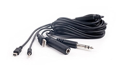 V2 18FT ATC Radio Audio Recording Cable with Dual Output for Gopro Phone Audio Recorder Extra Long 5meter Airplane Cockpit Intercom with USB Power HERO3 HERO3+ / HERO4, Needs Adapter For Newer Models