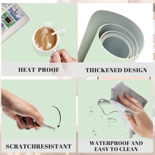 Dry Erase Desk Mat, Waterproof Desk Pad, Erasable Writing White Board for Making Plans, Non-Slip Large Desk Mat, Desktop Dry Erase Board for Office, Home, School (Green-1) - color: Pale Green
