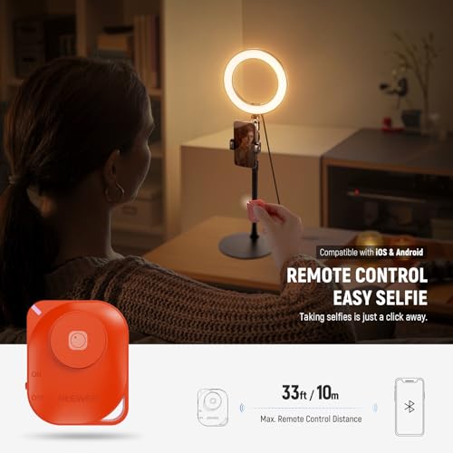 NEEWER 18W 8" Desk Ring Light with Stand, Circle Selfie Light for iPhone Streaming Makeup Video Recording, Video Conference Lighting Kit with Phone Holder for Laptop Computer Zoom Call Podcast, RH8B