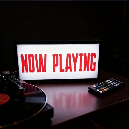NOW PLAYING Light Box LED Neon Sign USB Powered Multiple Lighting Modes YouTube Podcast Live Streaming Room Music Studio Home Decoration for Music Lovers Gift for Friend(11.8 * 5.9 * 1.97in) - color: NOW PLAYING
