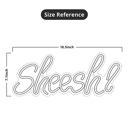 Lumoonosity Sheesh Neon Sign - Meme Sheesh Led Neon Lights for Gamers/Streamers/Influencers - Cool Sheesh Led Signs with On/Off Switch for Wall, Bedroom, Game Room Decor - 18.5 x 7.1-Inch - style: SHEESH
