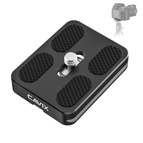 CAVIX PU-50 Ultra-Thin Arca-Swiss Quick Release Plate – Lightweight Aluminum with Anti-Slip Pad, Universal 1/4″-20 Screw for DSLR/Mirrorless, Tripods, Monopod, Gimbals & Ball Head - size: 50mm