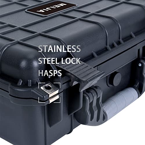 MEIJIA Portable All Weather Waterproof Camera Case With Foam,Fit Use of Drones,Camera,Equipments,Pistols,15.98x12.99x6.85inches - color: Elegant Black