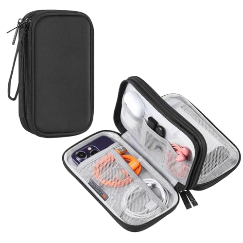 Electronic Accessories Carry Case, Electronic Accessories Organizer Carry Bag, Travel Cable Organizer Pouch, Portable Waterproof Double Layers All-in-One Storage Bag for Cord, Charger, Earphones (M) - size: M