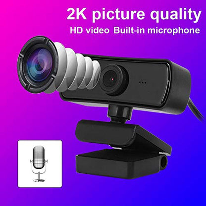 4K Webcam with Built-in Microphone, Widescreen USB Web Camera, Streaming Computer Web Camera for Live Broadcast/Video Conferencing(Black)
