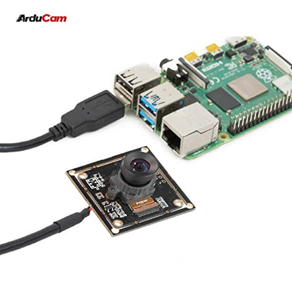 Arducam 2MP Global Shutter USB Camera, 50fps OV2311 Monochrome UVC Webcam Module with Low Distortion M12 Lens Without Microphones, Compatible with Windows, Linux, Android and Mac OS - size: 50fps