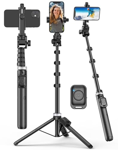 60" Phone Tripod for iPhone:Extendable Selfie Stick for iPhone-andriod, Selfie Stick Tripod with Remote for Video Recording in-Out Door of Content Creator - color: 60" - Blue