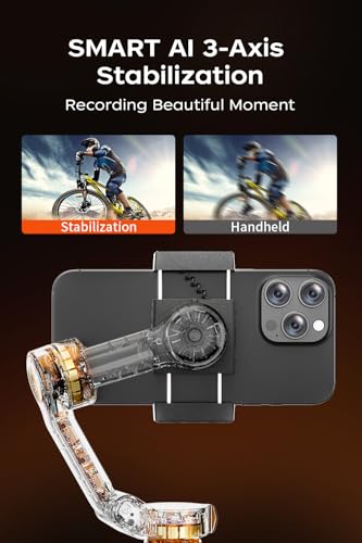 Gimbal Stabilizer for iPhone, Phone Stabilizer, Portable Foldable 3-Axis Phone Gimbal with Magnetic Fill Light for Android & iPhone 17 16 15 Pro Max, Ideal for Travel Vlogging - style: CM8 PLUS