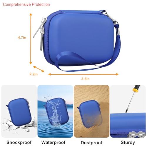 Elonbo Camera Carrying Case for KODAK PIXPRO FZ55 / FZ53 / FZ45 / FZ43 16MP Digital Camera, Vlogging Camera Storage Holder Travel Bag, Mesh Bag Fits Batteries, Cable, Memory Card, Blue - color: Blue