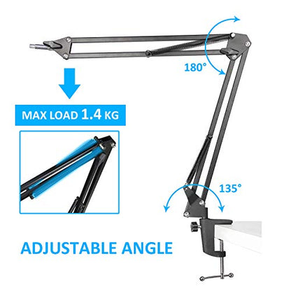 Hyperx Quadcast Mic Stand - Scissor Mic Boom Arm and 2 Cable Ties to Organize Cables Compatible with Hyperx Quadcast S to Improve Sound Quality by YOUSHARES - color: Mic Stand