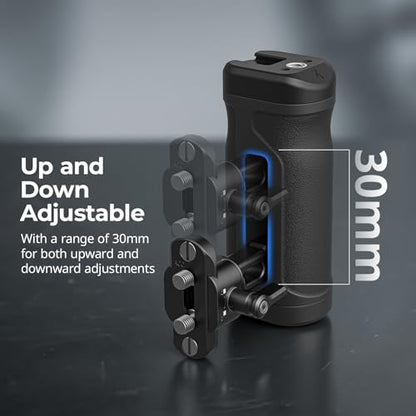 SmallRig NATO Clamp Mini Side Handle with NATO Rail & 1/4''-20 Locating Screw, Ergonomic Camera Side Handle for Left and Right Hand, 30mm/1.2in Up and Down Adjustable, Max. 10kg Payload - style: NATO + 1/4''-20 Locating Screw
