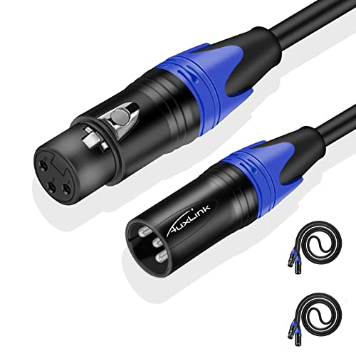XLR Cables 10ft 2 Pack, Microphone Cables, XLR Microphone Cables Male to Female Balanced DMX Cable Suitable for Microphones, Speaker Systems, Radio Station, Stage Lighting and More-10 Feet - size: 10 Ft 2 Pack