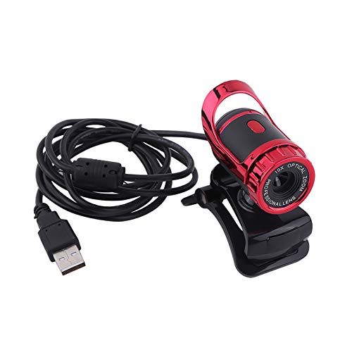 USB 2.0 0. Pixels Clipon Webcam,Clip on PC Camera,Plug and Play HD Web Camera with 360 Rotating Stand & Builtin Microphone for PC (Red) - color: Red
