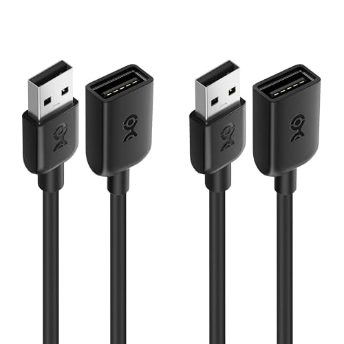 Cable Matters 2-Pack Short USB Extension Cable - 3ft, Male to Female USB Extender Cable, USB2.0 Extension Cord, 480Mbps, Black - size: 3 Feet, style: 2-Pack