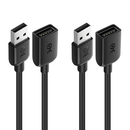 Cable Matters 2-Pack Short USB Extension Cable - 3ft, Male to Female USB Extender Cable, USB2.0 Extension Cord, 480Mbps, Black - size: 3 Feet, style: 2-Pack