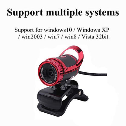 Webcam 480P, Clip on HD PC Camera, Built in Microphone,12.0M Pixels, 360° Rotating for Computer Laptop Desktop, Plug and Play for Video Broadcasting, Compatible with 7/8