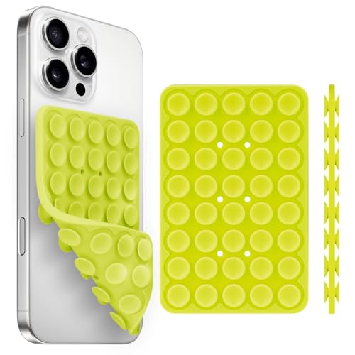 Yojaro Silicone Suction Cup Phone Case Mount Double Sided, Phone Accessories Hands-Free Strong Grip Holder for Selfies and Videos, Silicon Phone Stand for iPhone and Android Green - color: Green