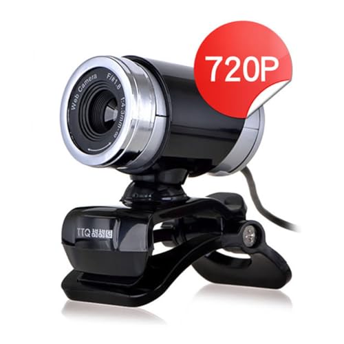 NOLITOY 720p USB Webcam with Microphone for Live Streaming and Online Classes, Clip-on Computer Camera for Desktop and Laptop, Black, Suitable for Video Conferencing and Teaching