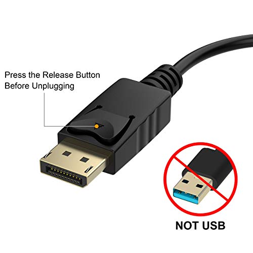 Moread 4K DisplayPort (DP) to HDMI Adapter, Uni-Directional Gold-Plated Display Port Computer to HDMI Screen Converter (Male to Female) Compatible with HP, Dell, Lenovo & More, Passive - Black