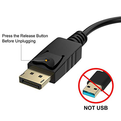 Moread 4K DisplayPort (DP) to HDMI Adapter, Uni-Directional Gold-Plated Display Port Computer to HDMI Screen Converter (Male to Female) Compatible with HP, Dell, Lenovo & More, Passive - Black