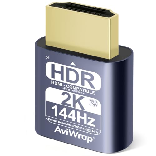 HDMI Dummy Plug 2K144Hz HDR,Virtual Monitor EDID Emulator,Headless Display Adapter,Supports 1080p144Hz,Plug & Play,for Windows/Mac/Linux - color: 2K 144Hz HDR/hdmi2.0