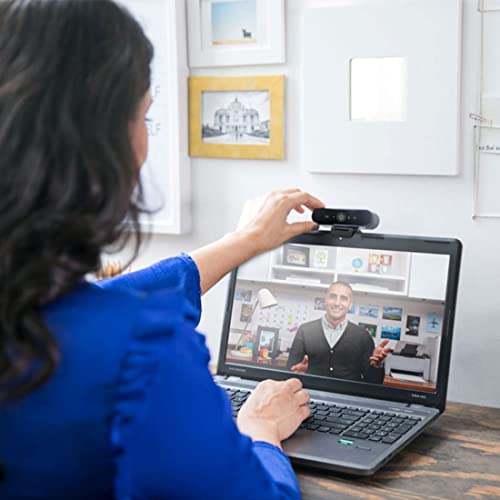 Logitech Brio 4K Webcam, Ultra 4K HD Video Calling, Noise-Canceling mic, HD Auto Light Correction, Wide Field of View, Works with Microsoft Teams, Zoom, Google Voice, PC/Mac/Laptop/MacBook/Tablet