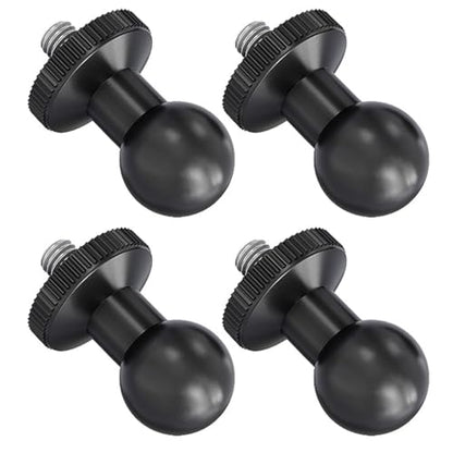 4 Piece 17mm Ball Head Mount Adapters Featuring 1/4 Inch Screw Compatible for Camera and Device Mounting Systems Action Camera Mount (B Model) - color: B model