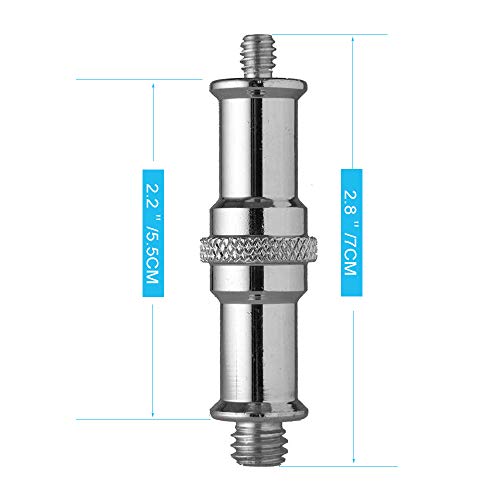 2 Pieces Standard 1/4 to 3/8 inch Metal Male Convertor Threaded Screw Adapter Spigot Stud for Studio Light Stand, Hotshoe/Coldshoe Adapter, Ball Head, Wireless Flash Receiver, Trigger