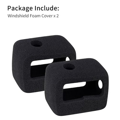 SOONSUN 2-Pack Windslayer Cover Wind Muff for GoPro Hero 13/12/11/10/9 Black, Foam Windscreen for Wind Noise Reduction