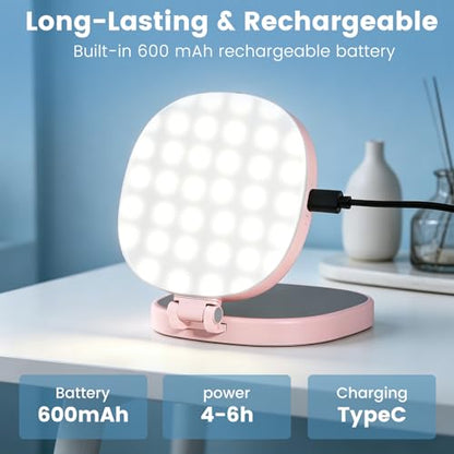 SJZXVZ Magnetic Selfie Light, 3-Mode Phone Light Compatible with Phone Magsa for Selfies/Photography/TikTok/Zoom Calls/Video Conference, Long-Lasting & Rechargeable, CRI97, Pink - color: Pink