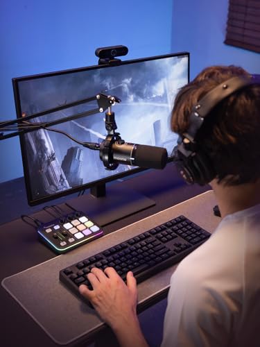 MAONO Gaming Streaming Equipment Bundle: Audio Interface Mixer and XLR Dynamic Mic RGB Noise Reduction Live Streaming Podcasting MaonoCaster PD200XS&G1 NEO