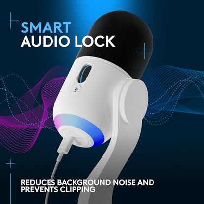 Logitech G Yeti GX Dynamic RGB Gaming Microphone with LIGHTSYNC, USB Mic for Streaming, Supercardioid, USB Plug and Play for PC/Mac - White - color: White