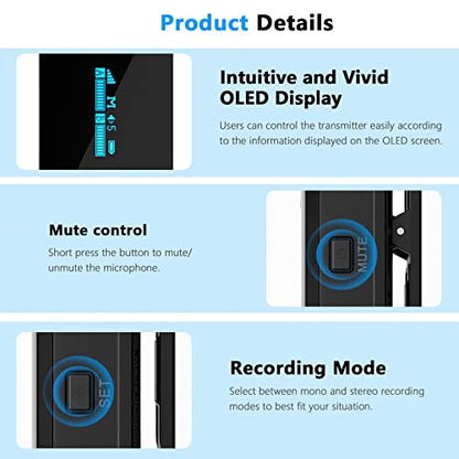 BOYA XM6-S4 Wireless Lavalier Microphone for iPhone/iPad, 2.4GHz Wireless Lapel Mic with OLED Display for YouTube, TikTok, Live Stream, Video Recording, Vlogging
