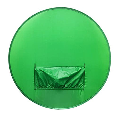 Folding Green Screen Chair Background, 142cm Round Green Screen Backdrop for Video Chats, Video Conference Game, Single Layer L Size