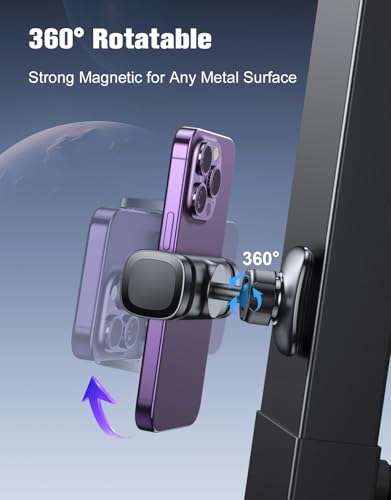2026 Multi-functional Magnetic Phone Holder for Gym Golf Cart, 360° Rotatable Gym Phone Holder Camera Bracket Workout Record, or Any Metal Surface, Gym Magnet Phone Mount Fits for 4.7-7" Phones
