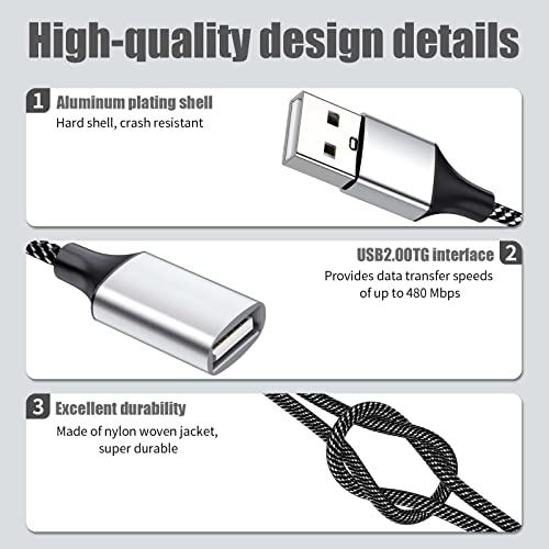 Fidioto USB A Splitter, USB A Male to 2 Female USBA Y Splitter, USB Splitter 1 in 2 Out Support Charging and Data Transfer for Printer/Keyboard/Flash Drive/PlayStation/Laptop/LED/Headsets Etc - style: 1 in 2 out-10in