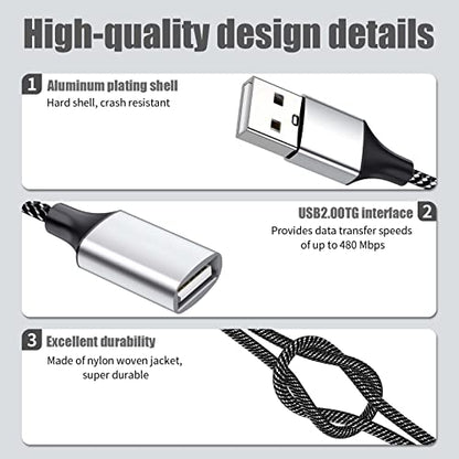 Fidioto USB A Splitter, USB A Male to 2 Female USBA Y Splitter, USB Splitter 1 in 2 Out Support Charging and Data Transfer for Printer/Keyboard/Flash Drive/PlayStation/Laptop/LED/Headsets Etc - style: 1 in 2 out-10in
