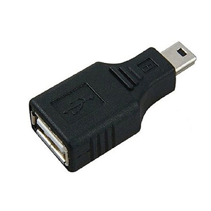 2 Pack USB 2.0 Type A to Mini USB 5-Pin Type B Female/Male Adapter - Black