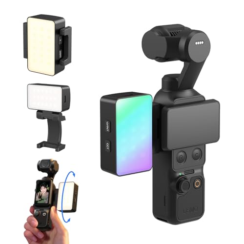 SmallRig Mini LED Video Light for DJI Osmo Pocket 4/3, 650mAh Battery, 2700K-6500K CCT, Red Green Blue Color, Adjustable Angle, for Selfie Vlog Recording, Content Creators, Photographer - 5745 - color: RGB