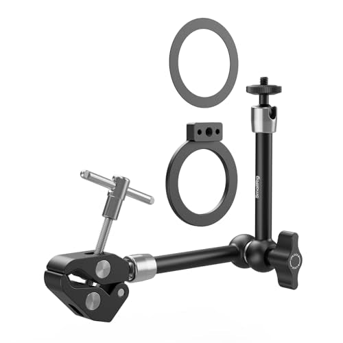 SmallRig Magic Arm Clamp w/ 1/4" Screw, Phone Mount for Magsafe & Magnetic Adapter Ring, 11 Inches Integrated Magic Arm for iPhone, for Android, for Action Cameras/LCD Monitor/LED Lights - 5604 - size: 11''+phone mount