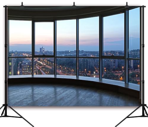 8x6 FT Office Wooden Floor Background - City, Urban, Portrait, Meeting & Podcast Backdrop Banner Studio Props - size: 8x6FT