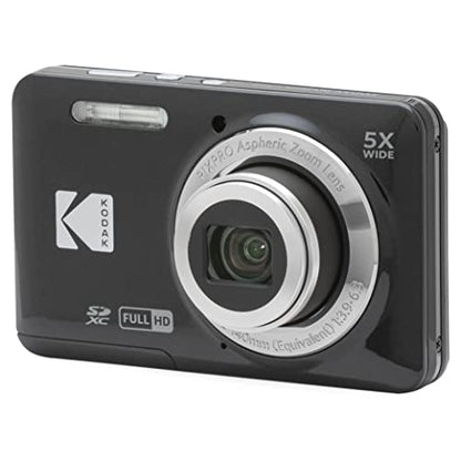 Kodak PIXPRO FZ55-BK 16MP CMOS Sensor Digital Camera 5X Optical Zoom 28mm Wide Angle 1080P Full HD Video 2.7" LCD Vlogging Camera (Black) | 16.35MP 1/2.3 CMOS, 5x Optical, 1080p at 30fps Video, 2.7 LCD, SD and SDHC and SDXC, Li-Ion Battery - color: Black