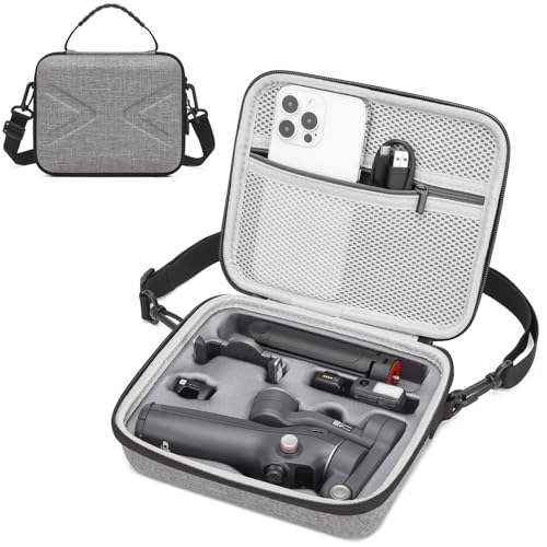 Hard Case for Osmo Mobile 7P / 7, Portable Storage for OM 7P/7, Shoulder Bag for DJI OM 7 /7P Smartphone Gimbal Stabilizer Accessories Case, Gray - color: Gray