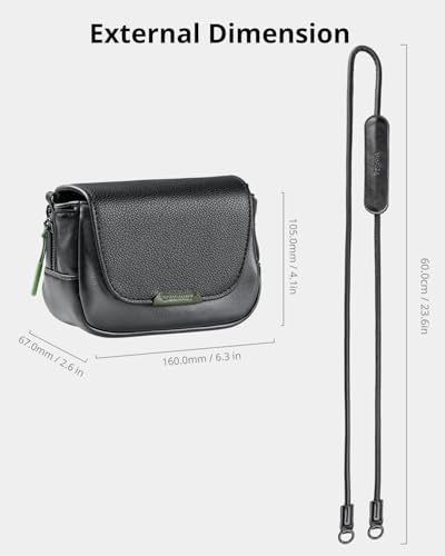 SMALLRIG Compact Camera Bag, Crossbody Bag with Shoulder Stap, PU Leather Camera Case for Ricoh GRIII/GRIIIX/GRIII HDF/GRIIIX HDF/GRIV, for DJI Action 4/5/6, for Insta360 Ace Pro/Ace Pro 2-5673