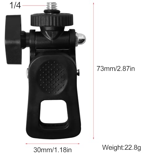 2PCS Fill Light Clip Camera Mount Clamp Selfie Light Clip Mount Holder with 1/4 Screw Universal Connector for Tripod Tablet Laptop Smartphone Video Live Stream 120 Degree Rotatable Black