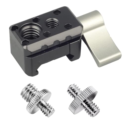 NATO Clamp Adapter Monitor Mount Quick Release NATO Rail Clamp with 1/4 and 3/8 Thread Holes for Camera Cage Handle Monitor LED Light Microphone Cold Shoe Magic Arm